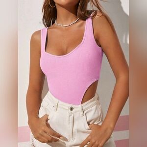 Pink Cutout Bodysuit